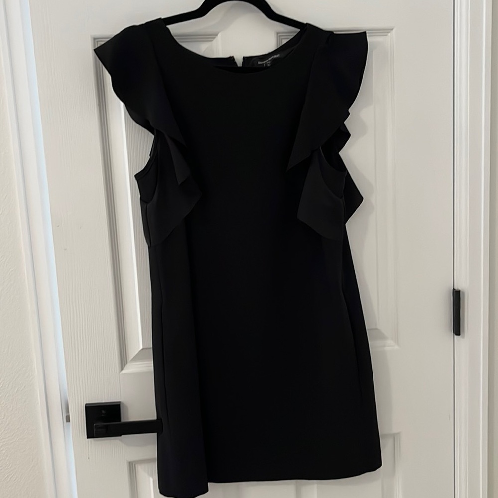 Banana republic black flutter sleeve mini dress. Size 10p